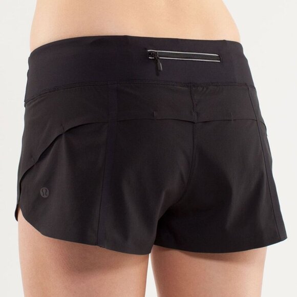 Lululemon Run: Speed Short Naked Seam Black Size 4 Athletic Workout Wear - Picture 2 of 8